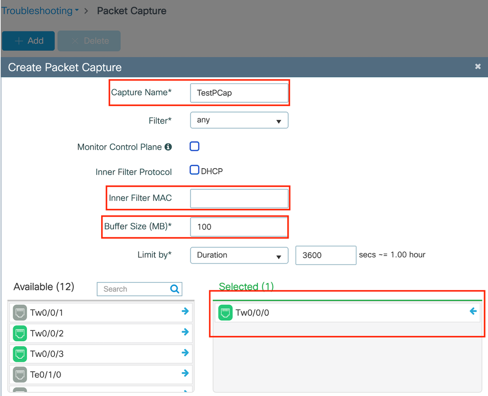 Embedded packet capture