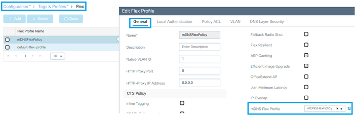 Assign the mDNS Flex Profile