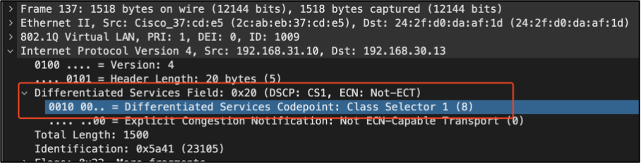 WLC EPC Showing CS1 Marking