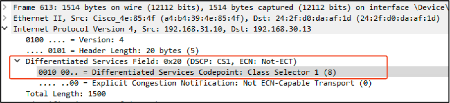 Wireless PC Capture Showing CS1 Marking