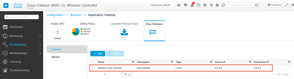 Local Flow Collector Configuration on 9800 WLC