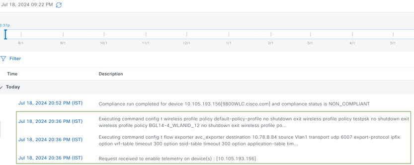 Audit Logs after Enabling Telemetry on 9800 WLC