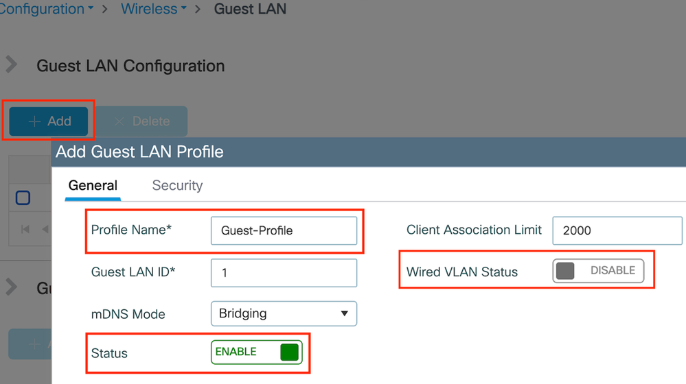 Guest LAN Profile