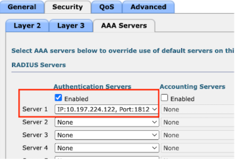 Map radius server to guest LAN profile