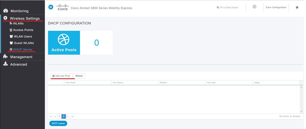 DHCP configuration