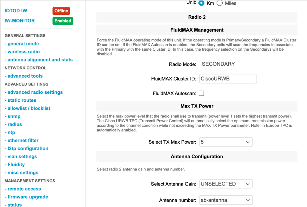 Secondary Settings