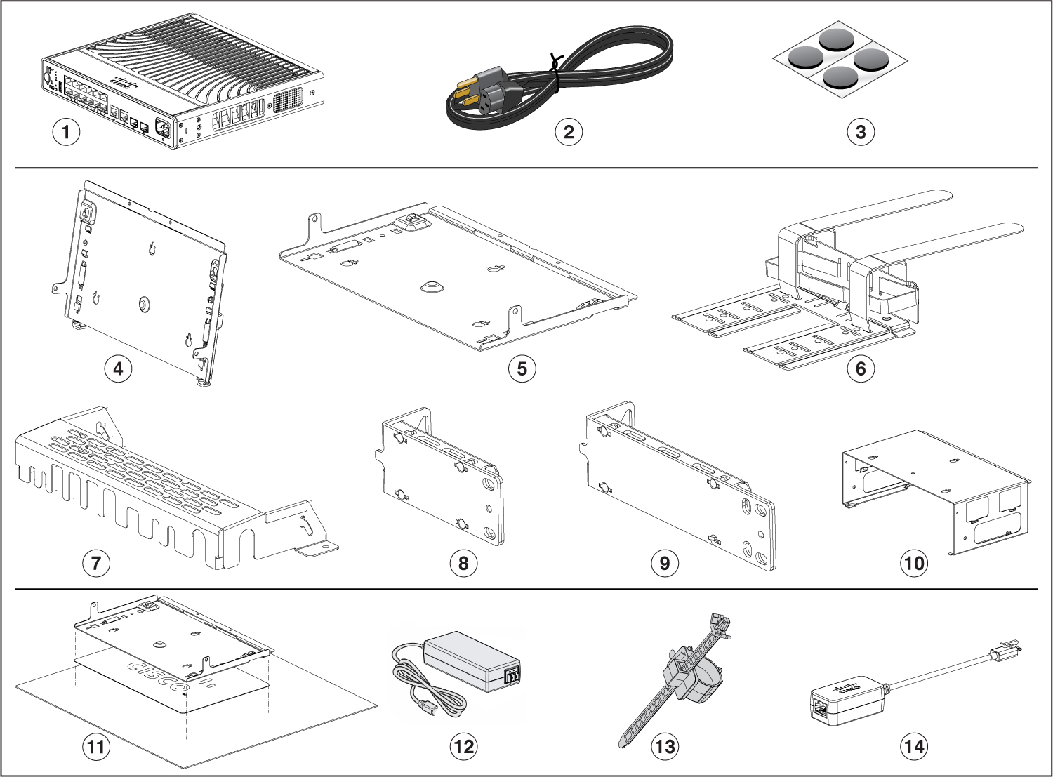 Components delivered in the shipping box