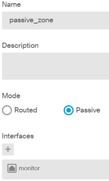 Passive security zone configuration.