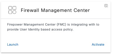 In the Cisco DNA Portal, activate the Firewall Management Center application