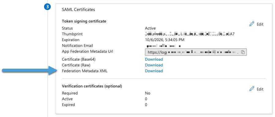 Copy the Federation Metadata XML to the clipboard