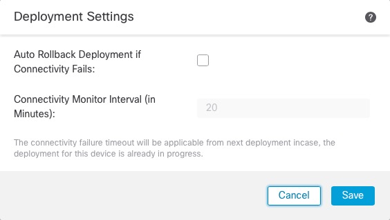 Deployment Settings