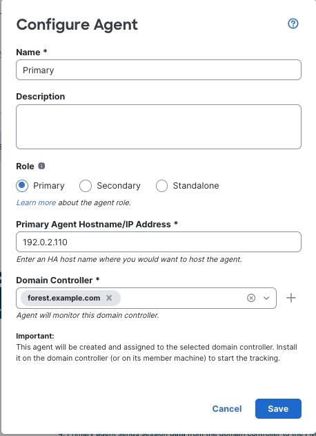 Create a primary passive identity agent that communicates with the secure firewall manager. If the primary agent fails to communicate with the secure firewall manager, the secondary takes over.