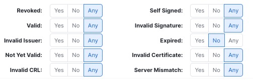 Example of SSL policy with rule conditions that match in the absence of status