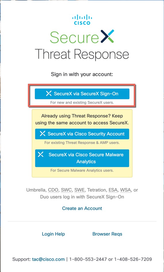 SecureX Sign-In