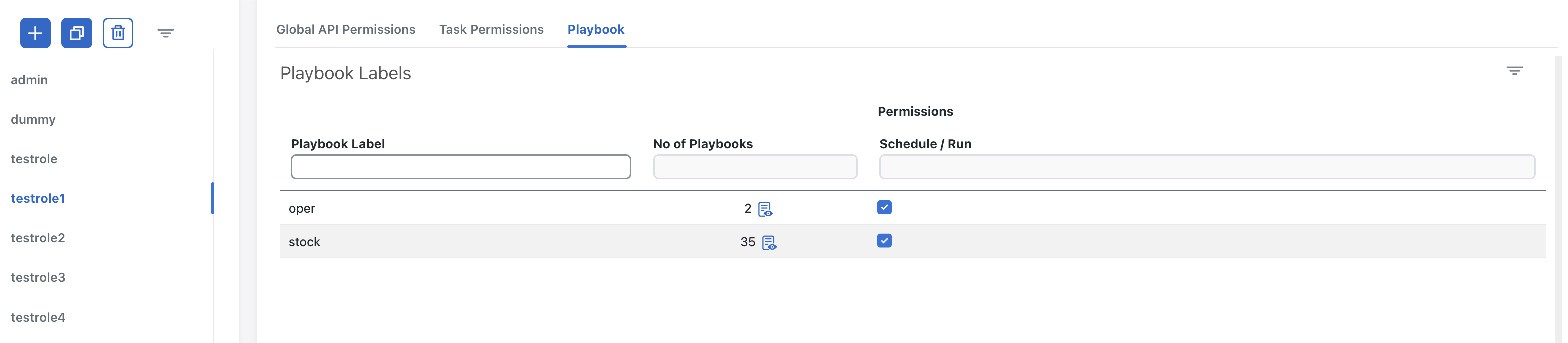 Playbook Labels