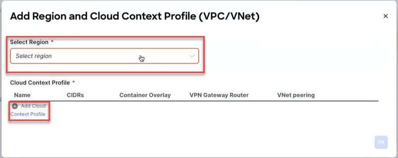 Add Cloud Context Profile.