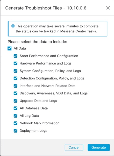 Generate Troubleshoot Files