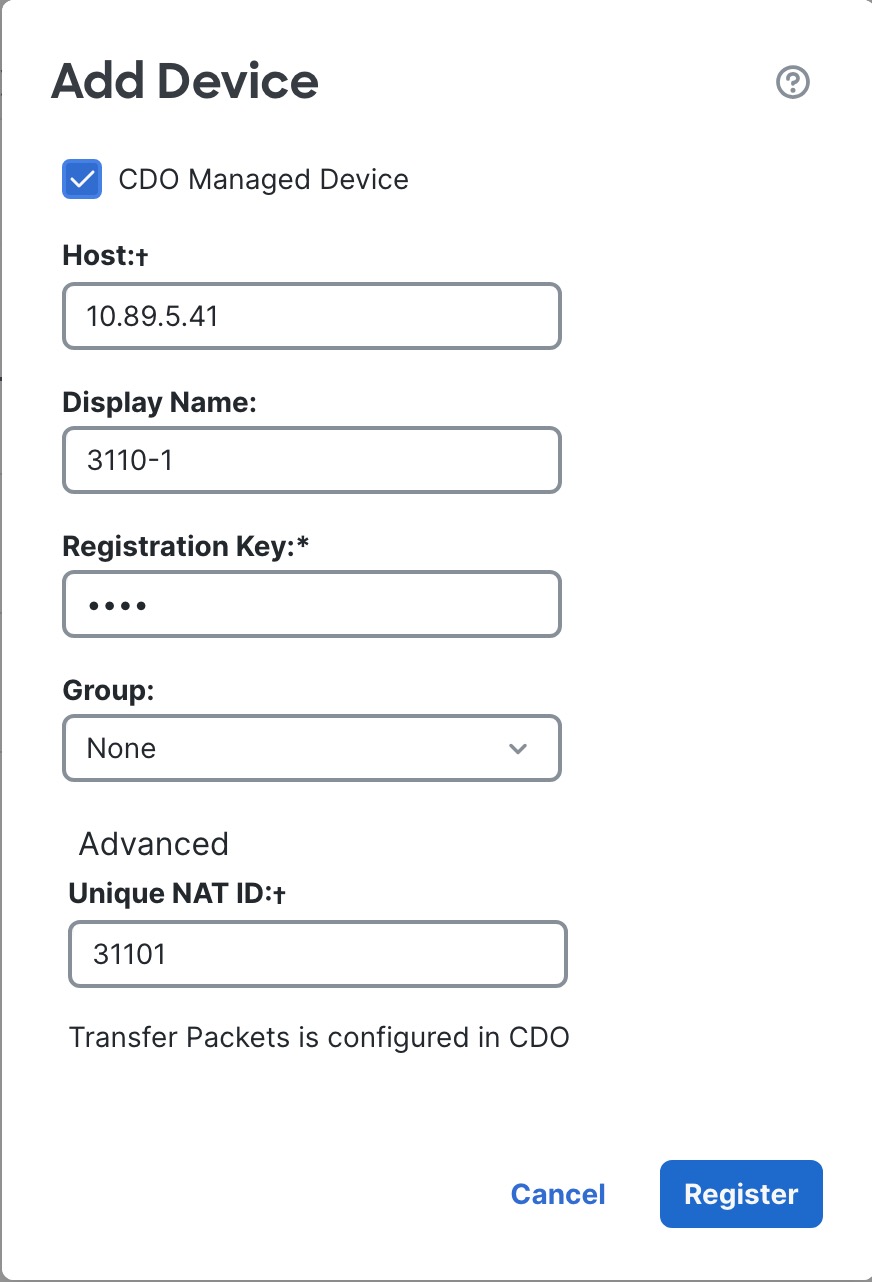 Add Device for CDO