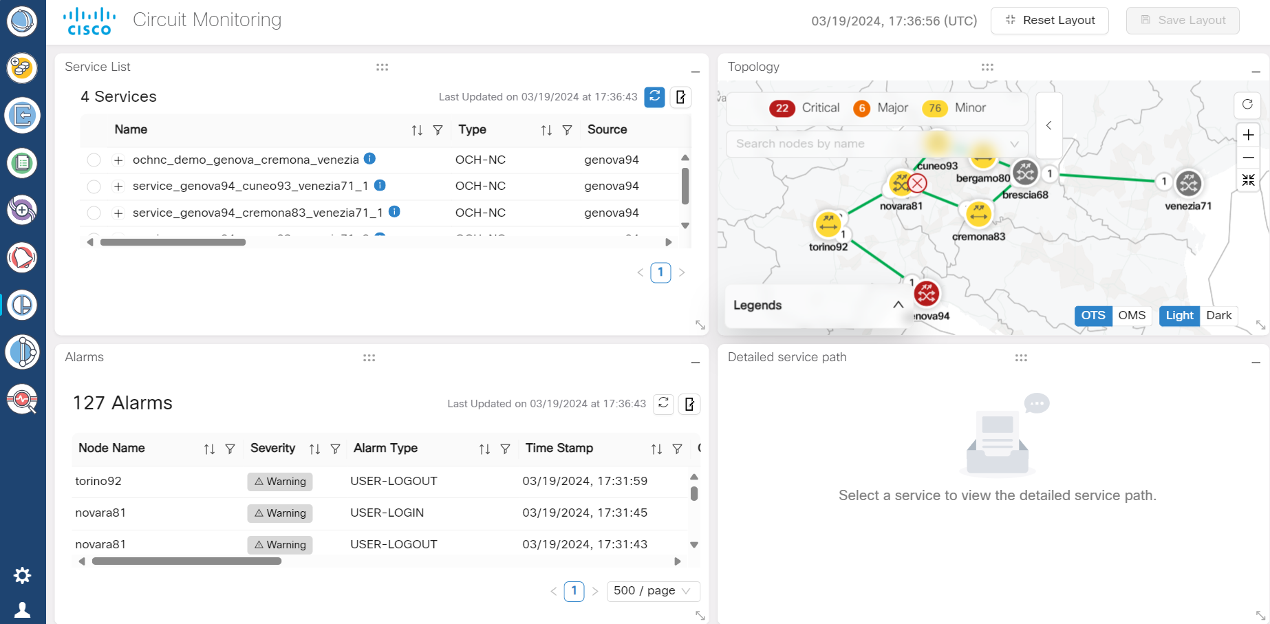 Screenshot of Workspaces Circuit Monitoring