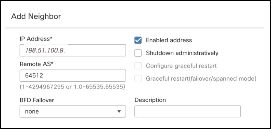 BGP Add Neighbor