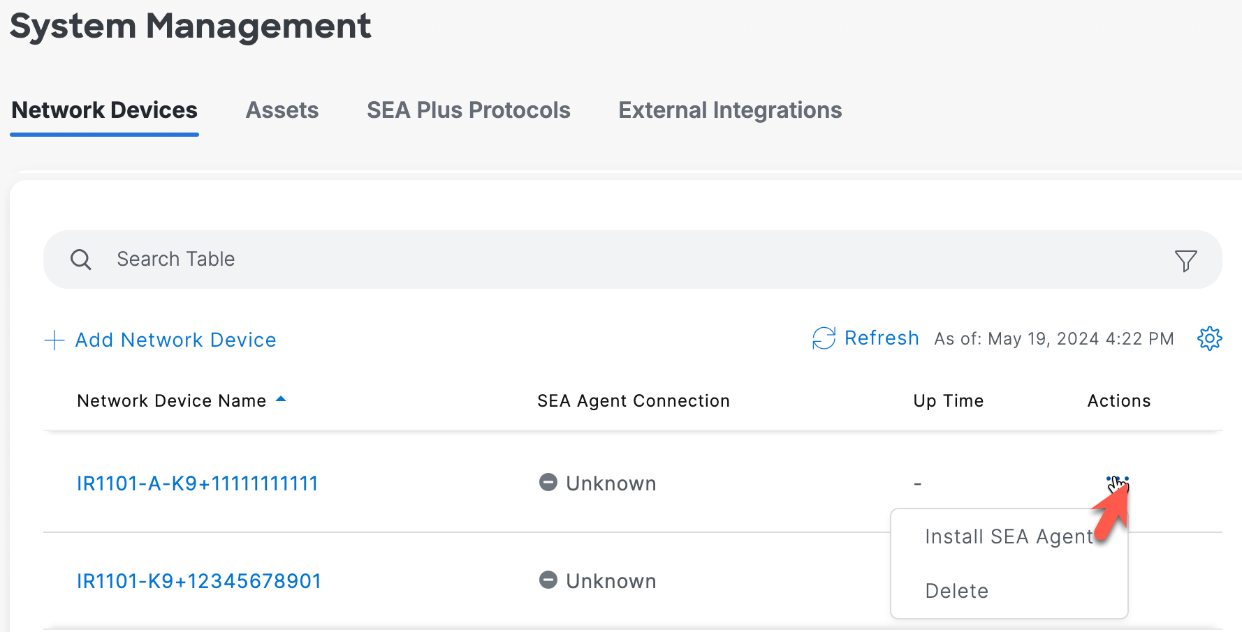 SEA agent deployment state