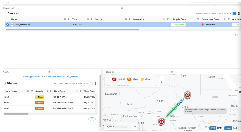 Screenshot of Unmanaged Equipment Support in Service Assurance