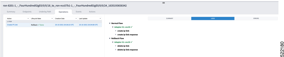 Crosswork Hierarchical Controller UI - Operations Tab