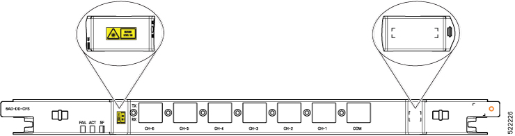 Faceplate Diagram of 6AD-DD-CFS Card