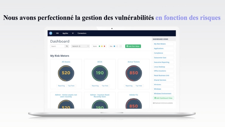 Interface utilisateur de la démonstration de la gestion des vulnérabilités en fonction des risques