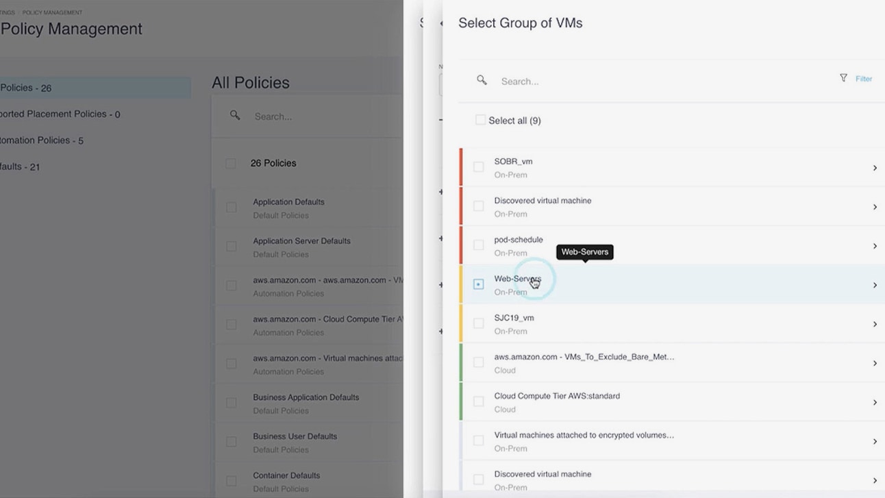 Démonstration sur Intersight Workload Optimizer