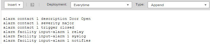 Objet FlexConfig pour la configuration des contacts d’alarme sur les périphériques ISA 3000.