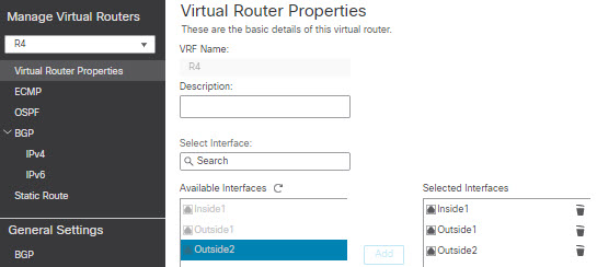 Configuration du routeur virtuel R4