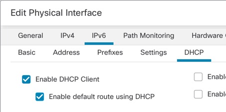 启用 DHCPv6 客户端