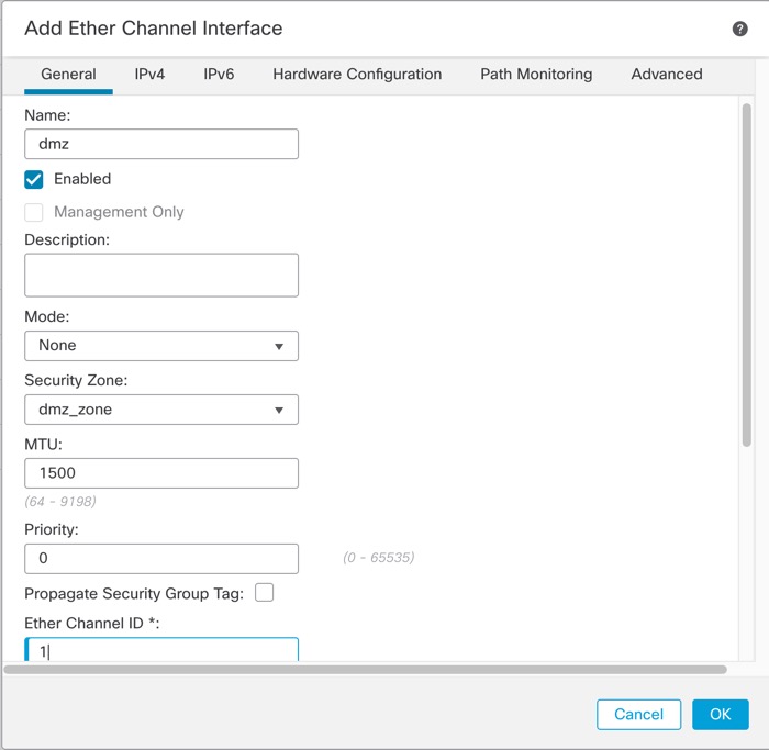 Ajouter une interface EthernetChannel